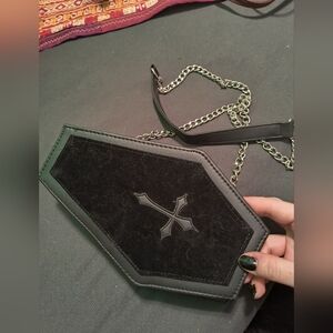 Velvety coffin purse
